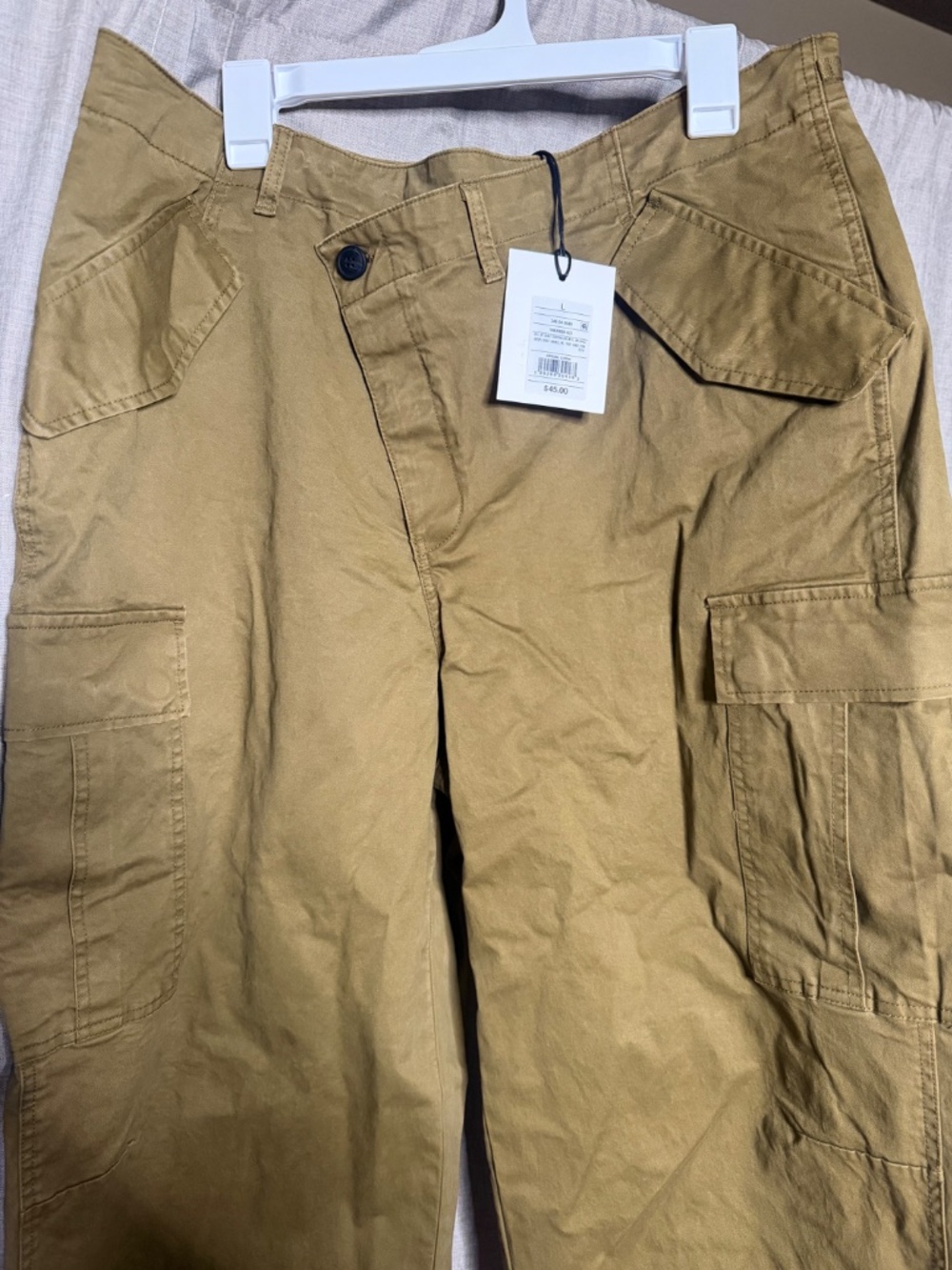 KBB by Kahlana Khaki Cargo Pants Women’s Size L Utility Parachute Jogger NWT - Picture 4 of 5
